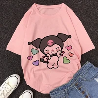 my melody t shirt sanrio kuromi loose womens estival et dcontrate et la mode avec kawaii harajuku y2k pink crew neck print top