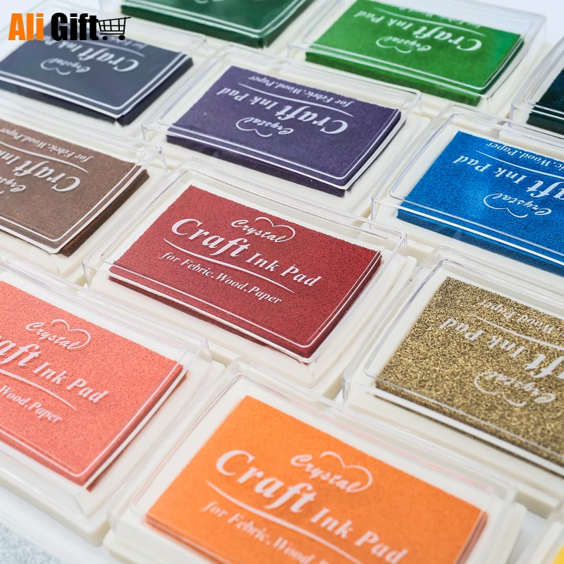 

1pc 15 Colors Big Ink Pad Stamp Planner Scrapbooking Silicone Stamps Inkpad Diy Diary Greeting Card Making Supplies Inpad