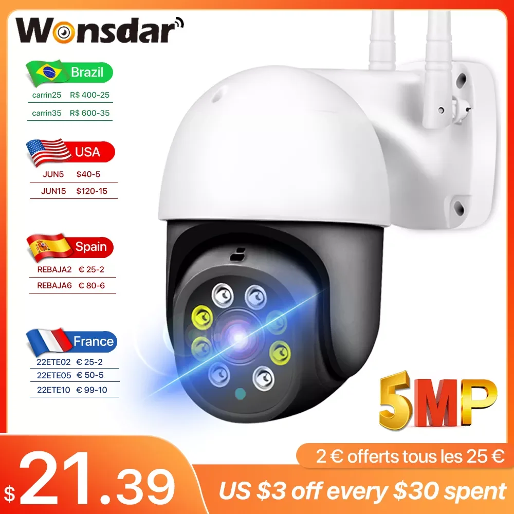 

NEW2023 5MP PTZ Wifi IP Camera 1080P Outdoor 4X Digital Zoom Security CCTV Camera AI Human Detect Auto Tracking P2P Wireless Cam
