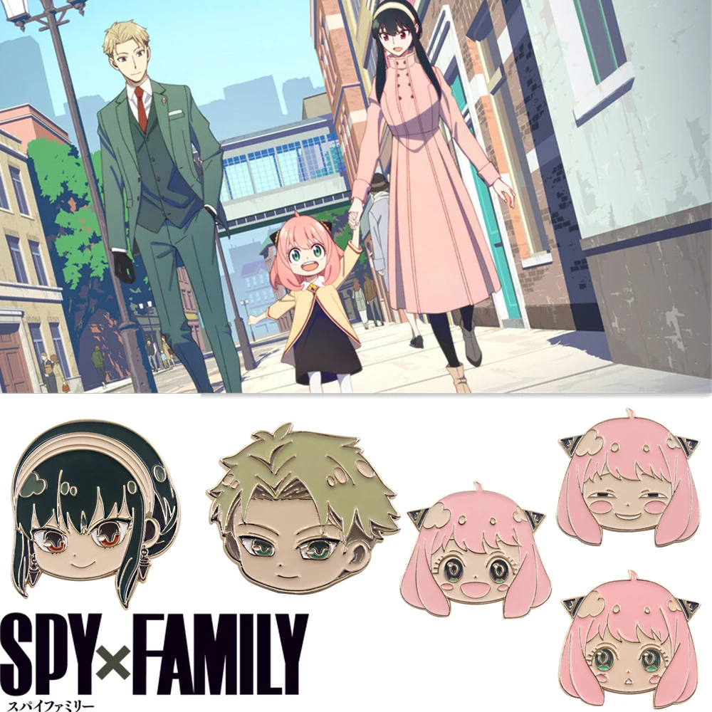 

Anime SPY×FAMILY Metal Brooch Anya Forger Yor Forger Twilight Character Cos Accessories Gift For Women Man and Anime Lovers Anim