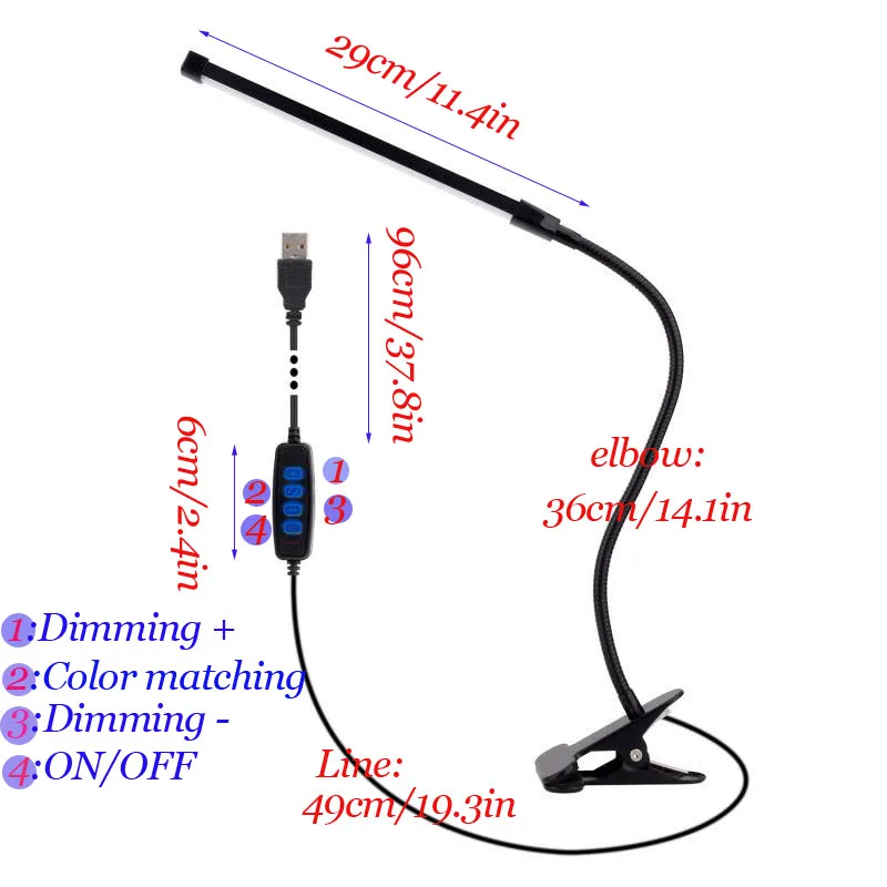 

DOUWENXI LED настольная лампа с зажимом черная