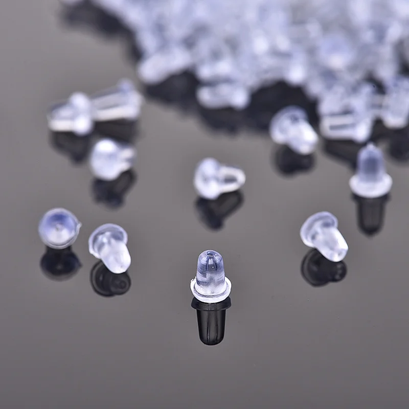 100pcs/lot Rubber Earring Back Silicone Round Ear Plug Blocked Caps Earrings Back Stoppers for DIY Earring Parts Jewelry Making