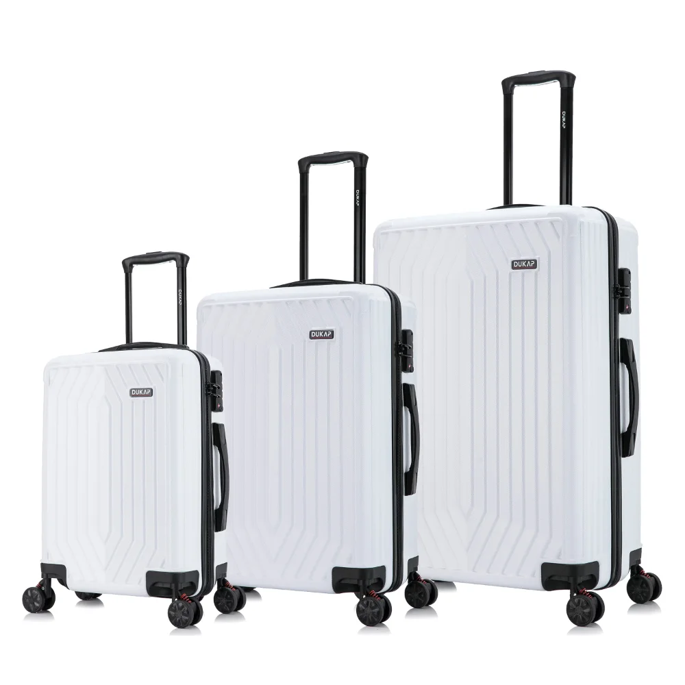 

DUKAP Discovery 3-Piece Hardside Lightweight Luggage Sets with Wheels, Handle, Trolley, White