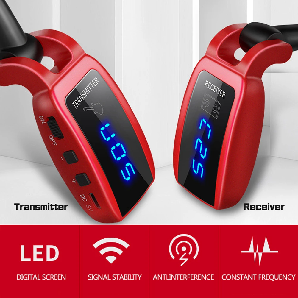 Ts jack 6.35mm mic Microphone Wireless Guitar System Rechargeable Transmitter Receiver Set Bass Pick Up Accessaries amp |