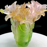 Glass vases wholesale cheap custom design glass bottle BLUE art glass flower bottle