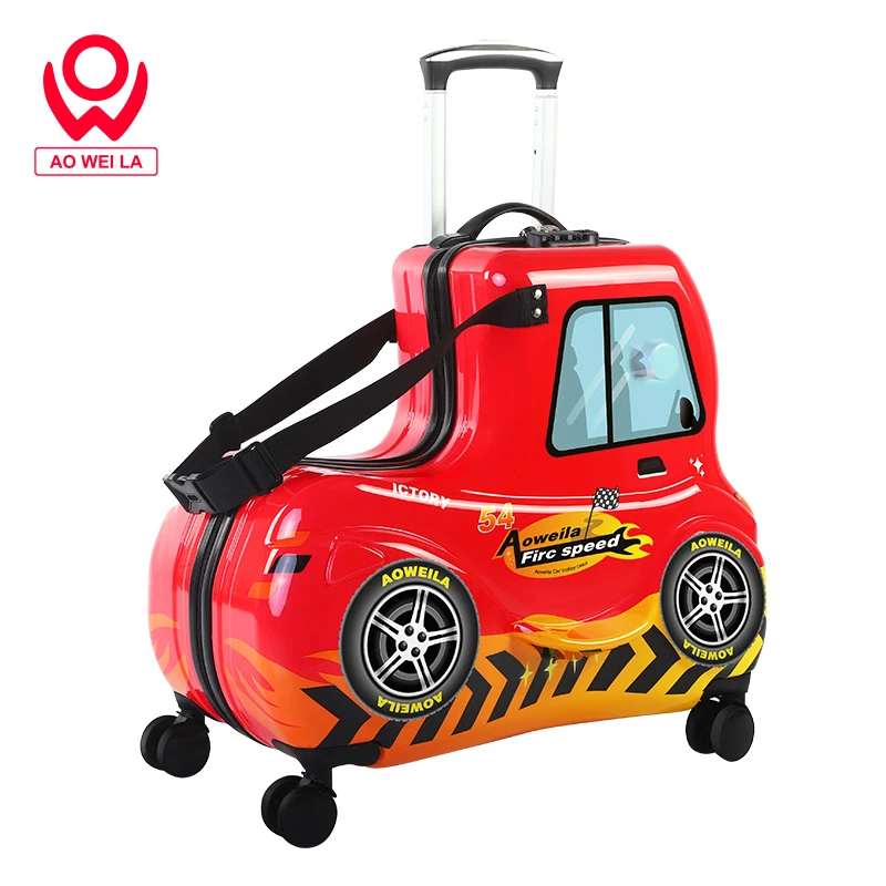 Children's Trolley Case  Red Suitcase Universal Wheel  Baby Stroller Treasure Mom Load  Reduction Box Luggage Can Sit and Ride