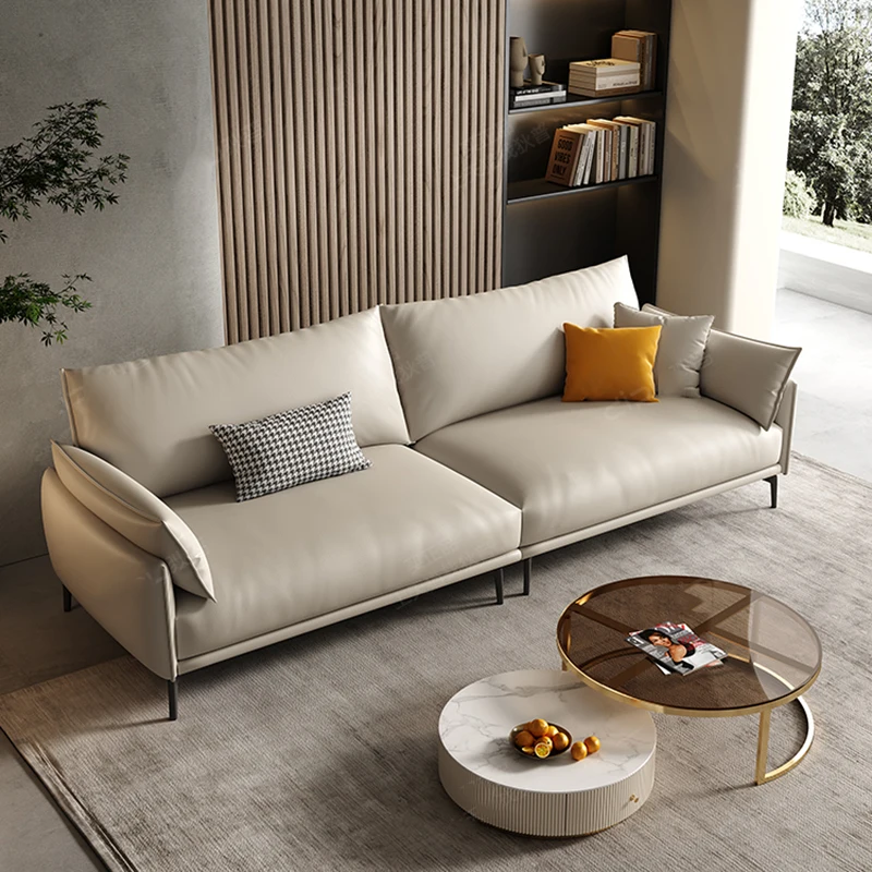 skórzanym fotelem 3-osobowa minimalistyczna sofa do salonu dla dorosłych leniwa prosta miękka podłoga Divani Soggiorno dom umeblowanie