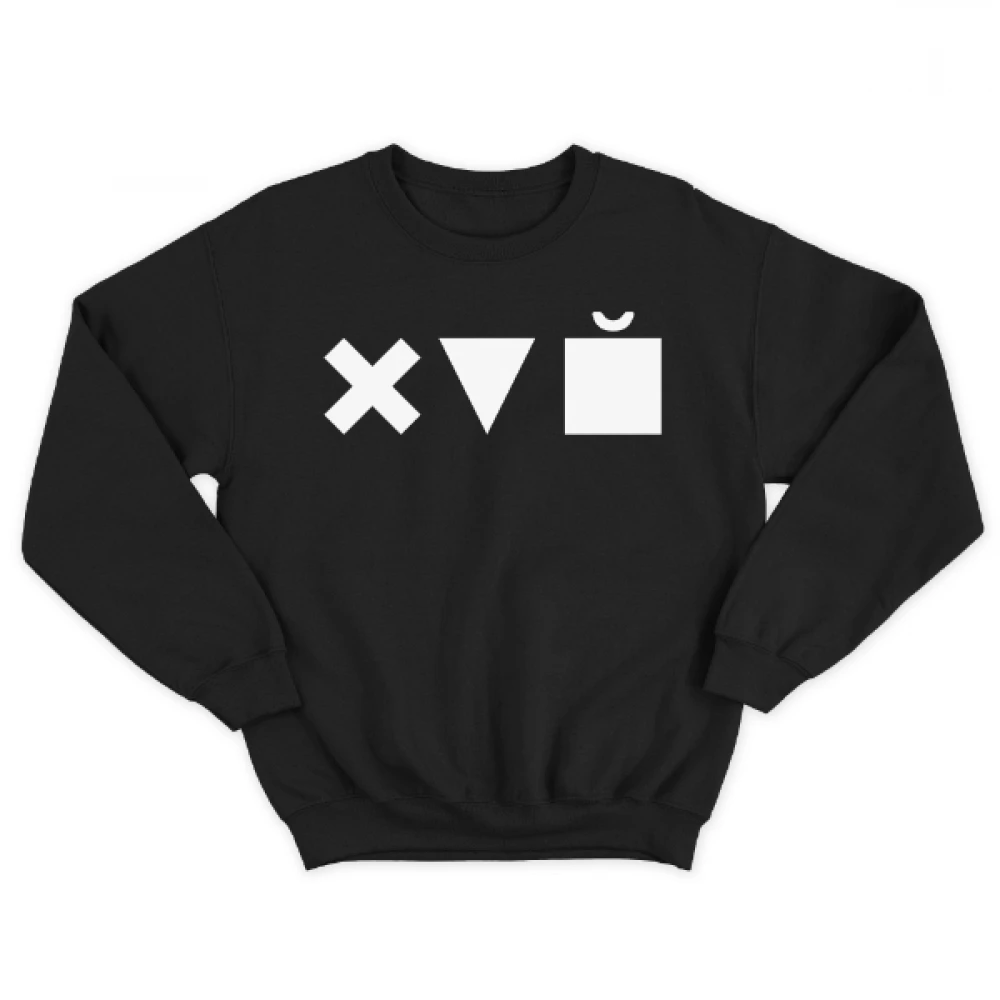 

X Triangle Cube Sweatshirt Fashion Men's White Top Cotton for Lady Hipster Graphic Autumn Top