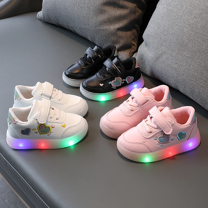 

Size 21-30 Baby Led Shoes For Boys Girls Luminous Sneakers For Kids Children Shoes With LED Lights Non-slip Glowing Toddler Shoe
