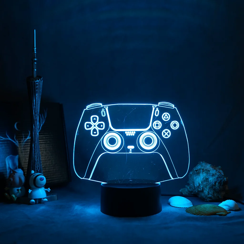 

3d-ночник для игровой комнаты, настольная установка, освещение для декора на стол, игровая консоль, значок, логотип, сенсорный светильник для ...