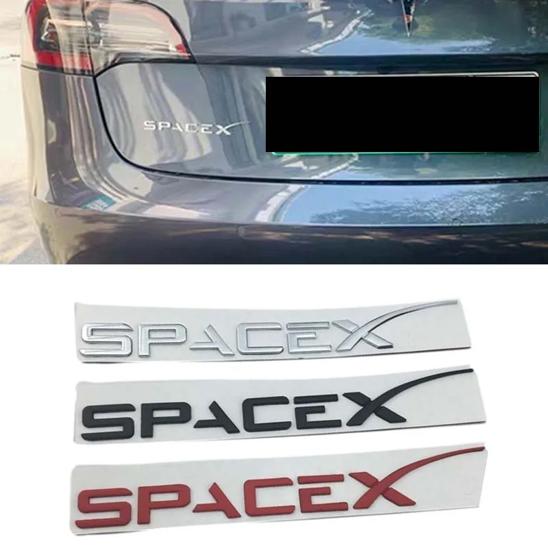 

Наклейки на багажник из цинкового сплава, Эмблема для Tesla Model 3, модели ModelX Roadster, буква Space X, логотип, задний значок, автомобильные аксессуары