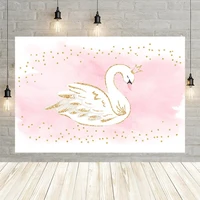 girl swan princess birthday party backdrop baby shower gold dots decor pink photography background photo studio props photophone