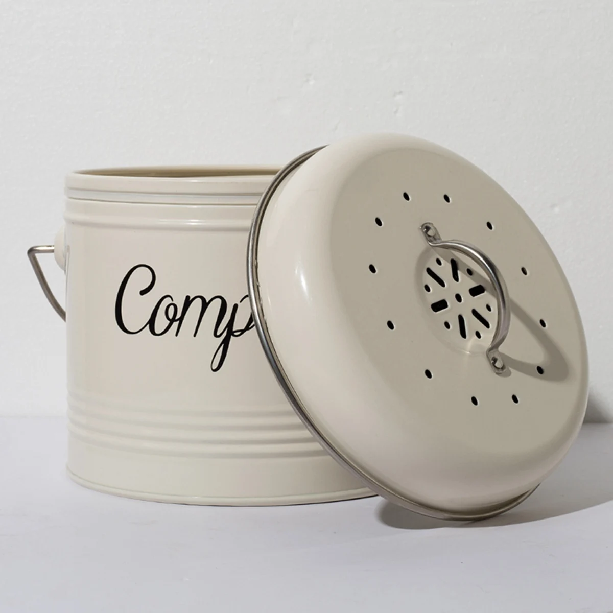 Стальная тарелка с порошковым покрытием л ведро крышкой контейнер для мусора