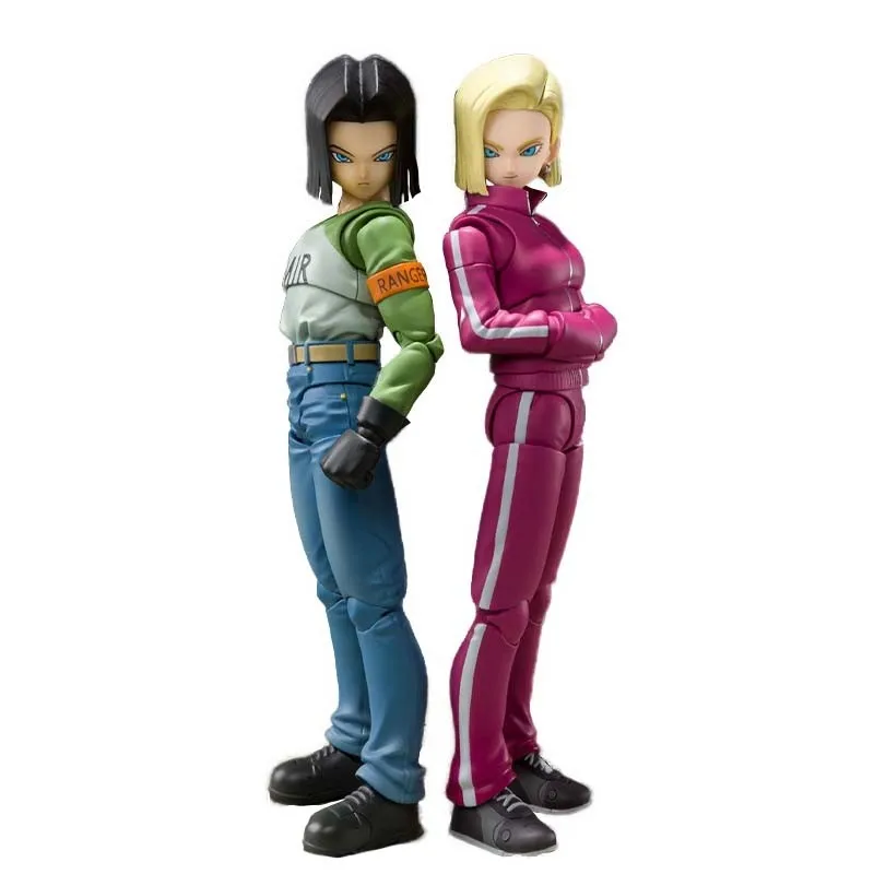 Женская оригинальная BANDAI DBZ Shf Super Android No.18 NO.17 экшн-Фигурки игрушки Аниме фигурки