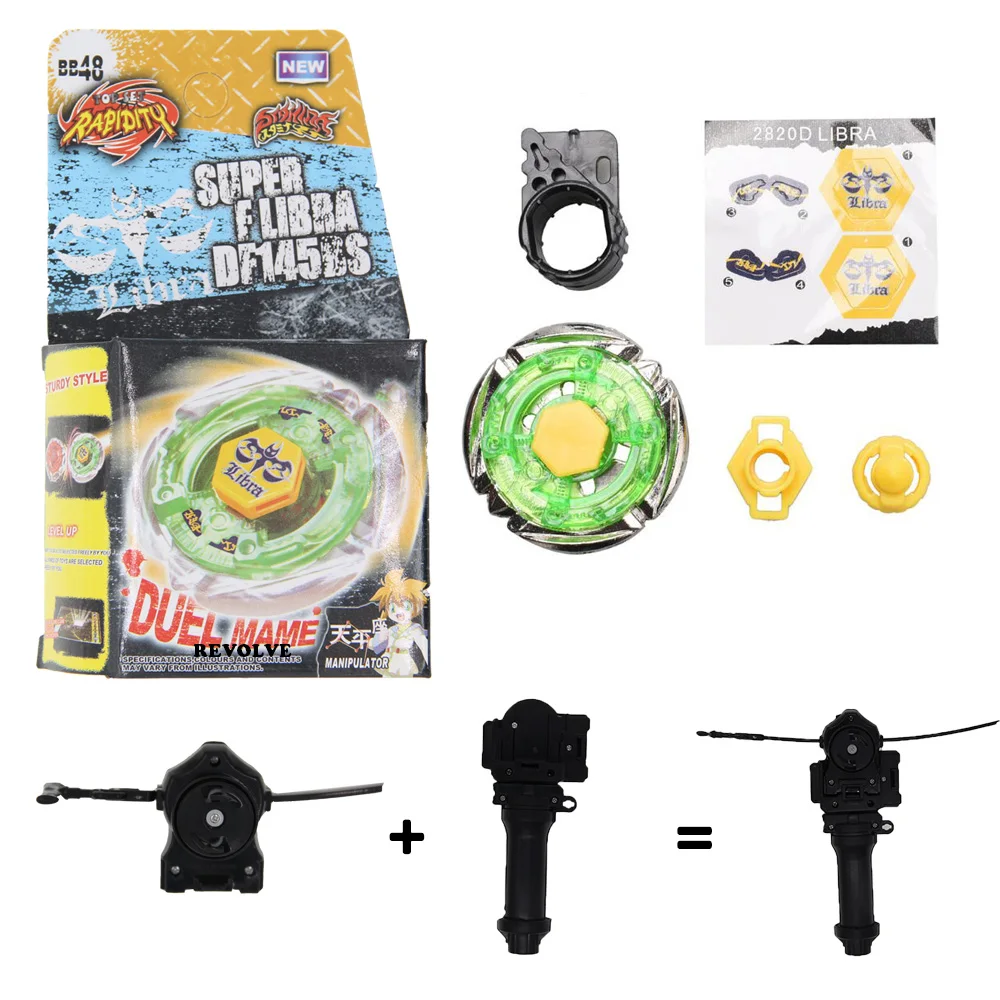 

B-X TOUPIE BURST BEYBLADE scythe kronos GENUINE Flame Libra T125ES （BB48) with grip +black pull line