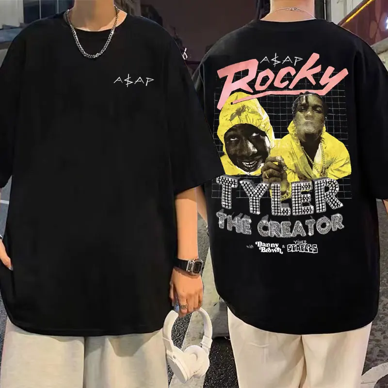 

Rapper Vintage Asap Rocky Tyler The Creator with Danny Brown Vince Staples T-shirt Men Hip Hop Fashion Streetwear Harajuku Tees