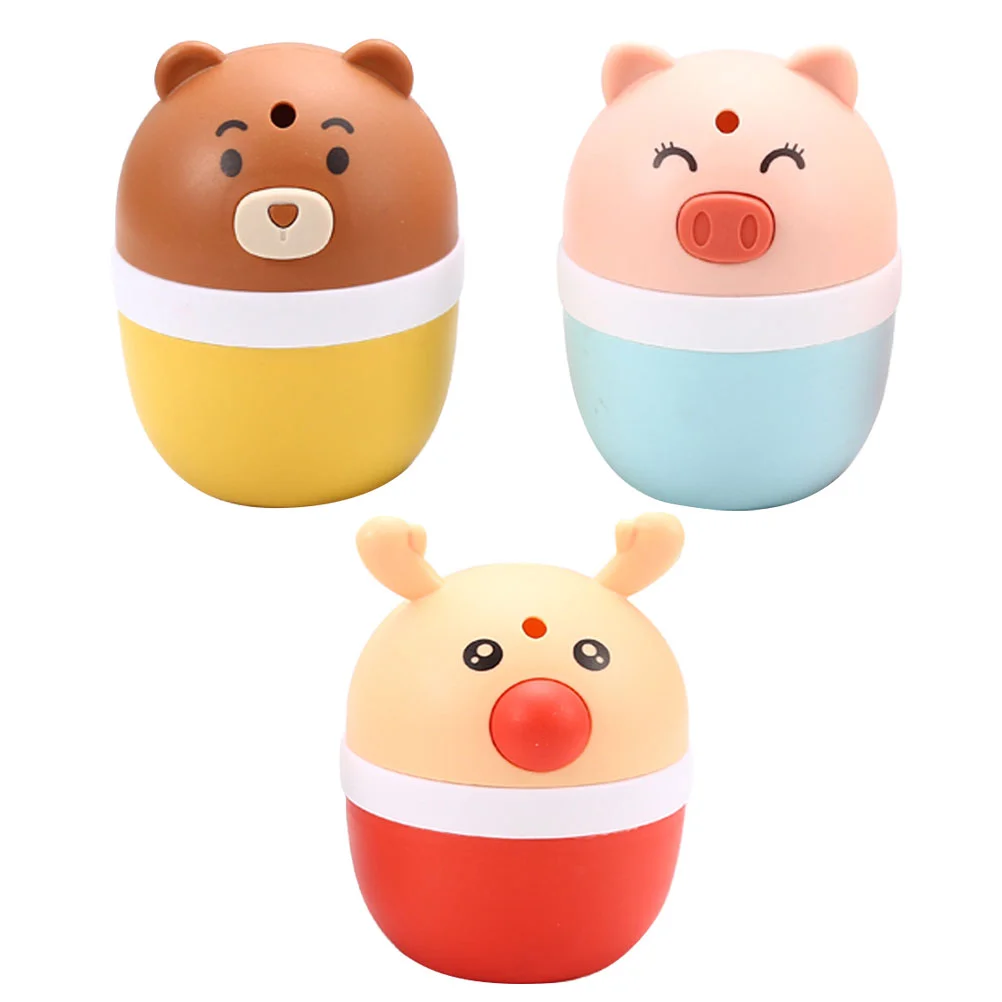 

3 Pcs Toothpick Jar Practical Case Lovely Container Household Decor Creative Plastic Storage Bucket Thicken Useful Push-type