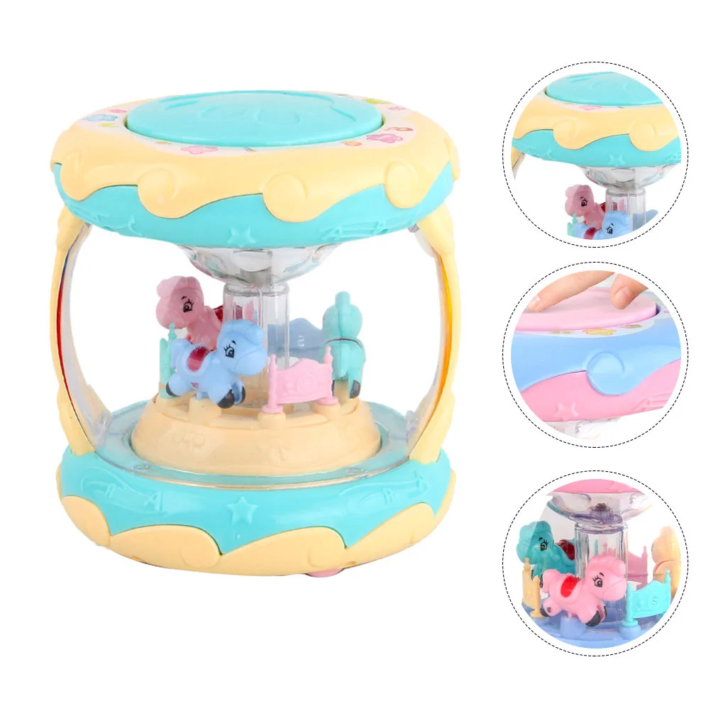 

1PC Funny Baby Carousel Hand Beat Drum 3D and Light Plaything (Battery)