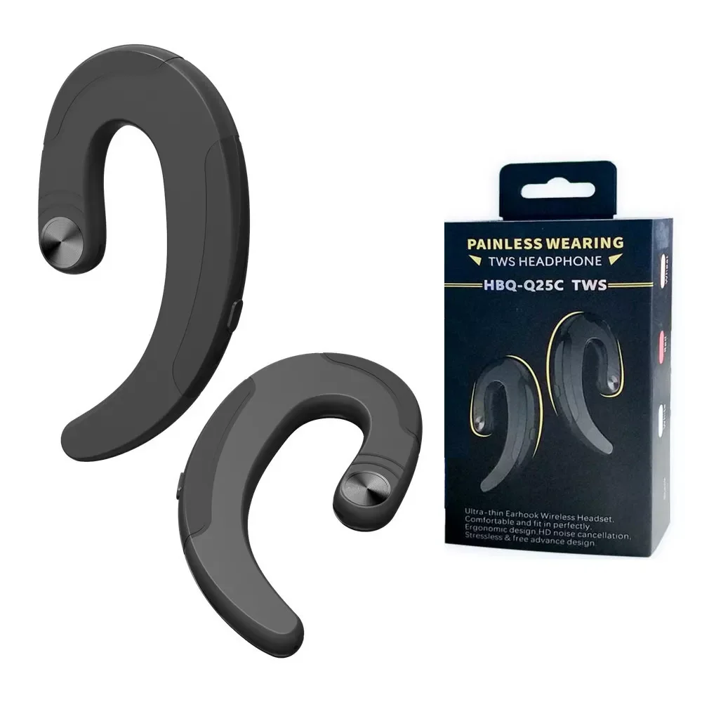 

HBQ Wireless Bluetooth Earphone Headphone Exquisite Earbuds Hook Headset Handsfree Bone Conduction Earphones Headphones with Mic