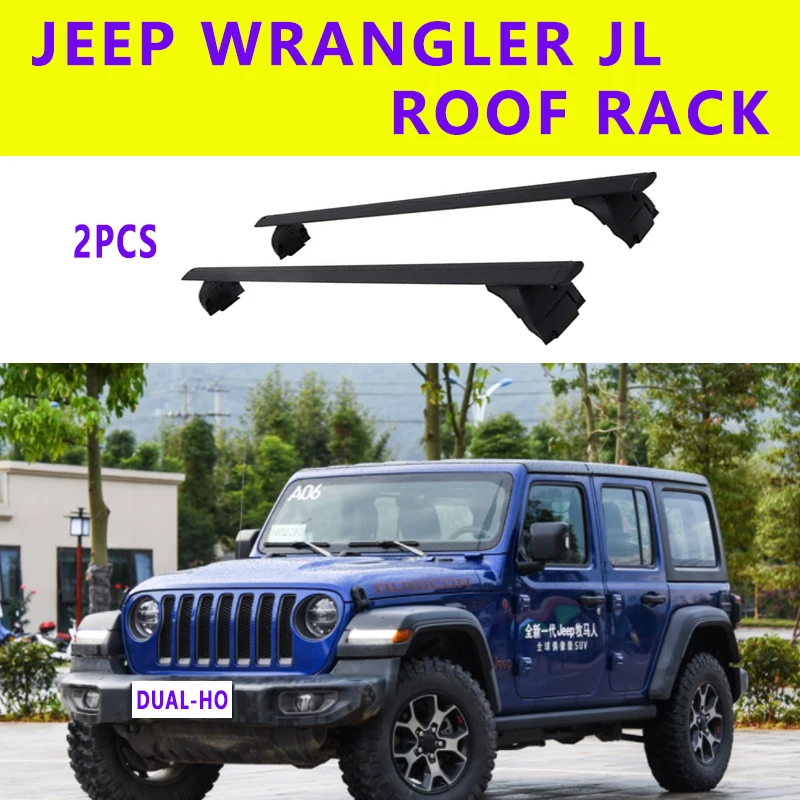 

Roof Racks Fit For Jeep wrangler JK JL 2007-2022 Top Roof Rack Rail Luggage Cross Bar Aluminum Alloy 2018 2020 Luggage Carrier