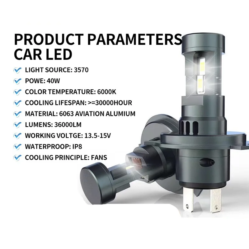 

Car Lights H4 H7 H11 Decoding Spotlight Headlamps 9005 9006 9012 9004 9007 Car LED Headlamps H13 LED Lights