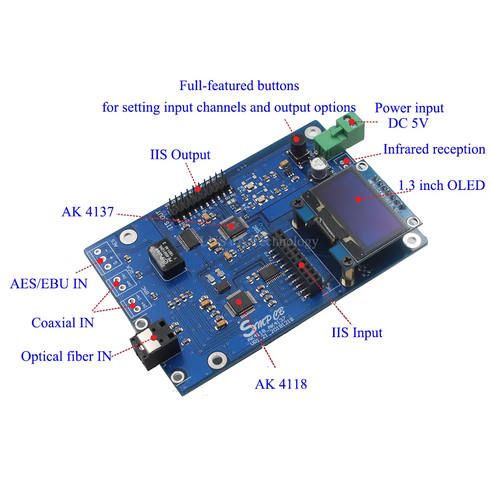 Lusya AK4137 DAC SRC аудио 384K 32 бит DSD256 DSD IIS Преобразование для Hi-Fi усилителя с пультом