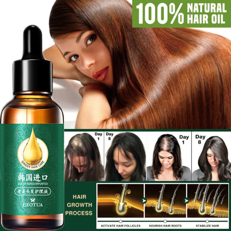 

Ginger Hair Growth Essential Oil Serum Hair Treatment Anti Lost Beauty Products Fast Grow Repair Scalp Frizzy Damaged Hair Care