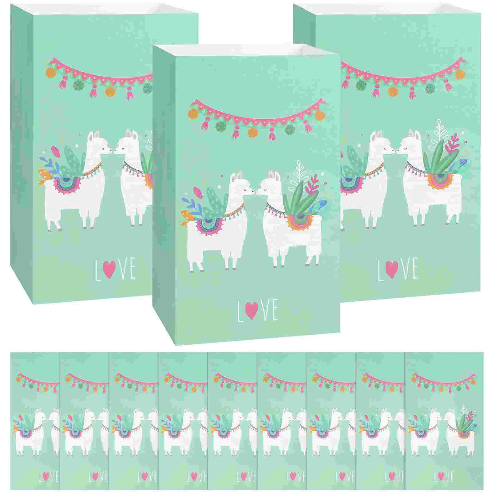 

Paper Gift Party Favor Kraft Llama Goodie Wedding Birthday Treat Kids Kid Valentines Adult Cute Candy Handle Favors Supplies