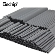 127pcs/lot Thermoresistant tube Shrink wrapping 7.28m 2:1 Black heat shrink Sleeving set Wire Cable Polyolefin Wrap Tubing