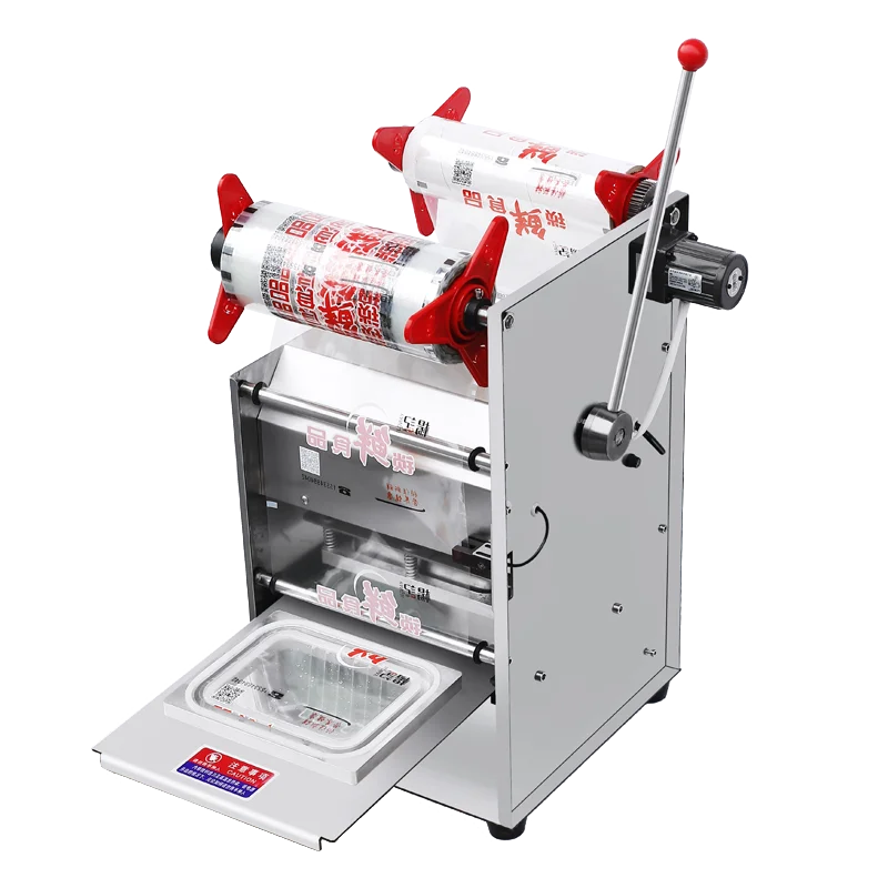 Упаковщик пищевых лотков машина для запечатывания мяса настольный пластиковый