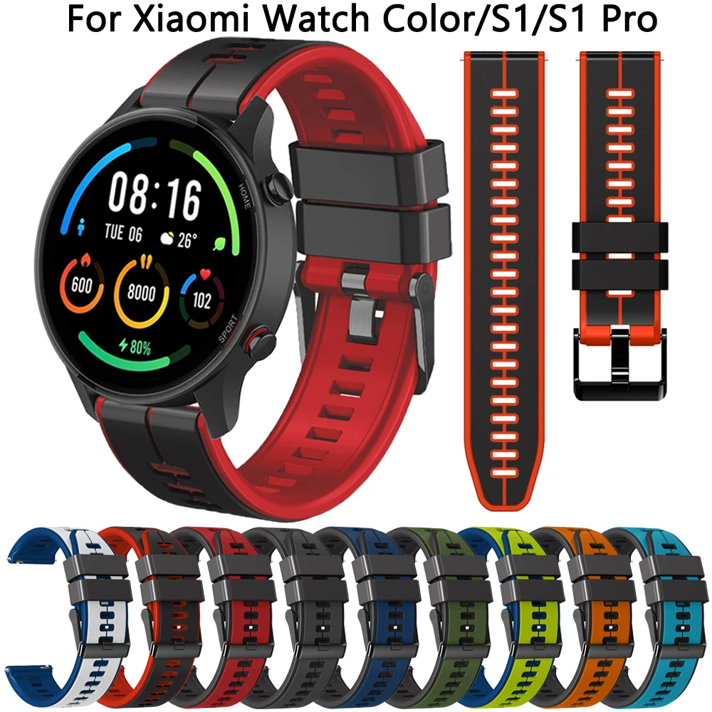 Silicone 22mm Bracelet Band For Xiaomi Mi Watch Color S1 Active Pro Global Version Sport S2 Strap Accesorios Watchband Correa