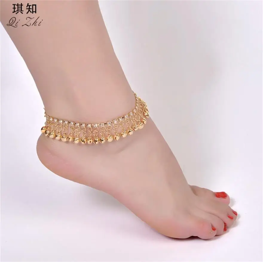 

ANGLANG Fashion Gold Silver Color Ethnic Tassel Bell Anklets For Women Girl Beach Foot Bracelet Anklet India Jewelry Accessories