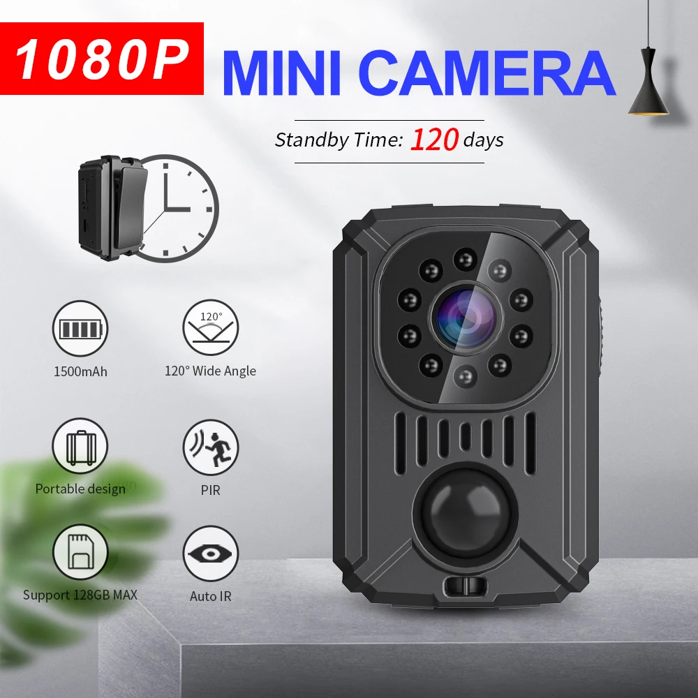 

MD31 Mini PIR Camera Video Clip Back Photography DV Smart Camera HD 1080P Body Motion Activated Recorder Small Nanny Cam For Car