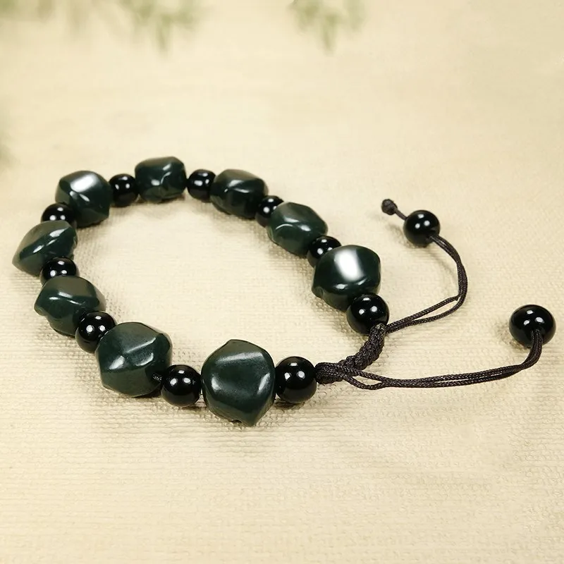 

Натуральный нефритовый браслет с головой Обезьяны из хэтяня, ювелирные изделия, яркий благоприятный амулет, Изящные Ювелирные изделия, неф...