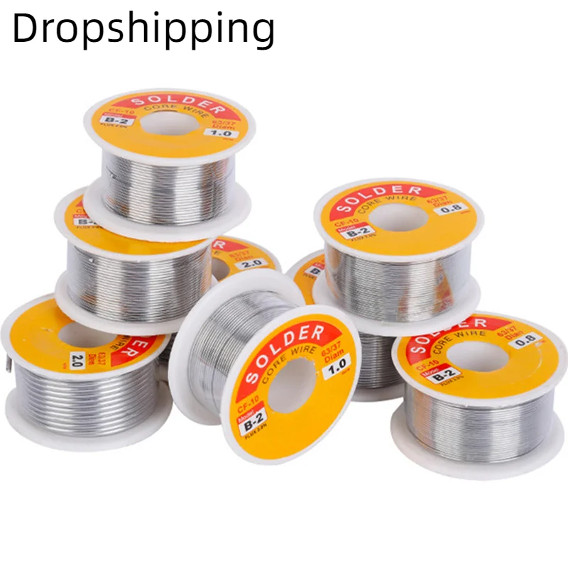 

0.4/0.5/0.6/0.8/1.0/1.2/1.5/2.0mm Leaded Solder Wire Rosin Core 50g Leaded Reel Tin Wire Various Electronic Components Welding