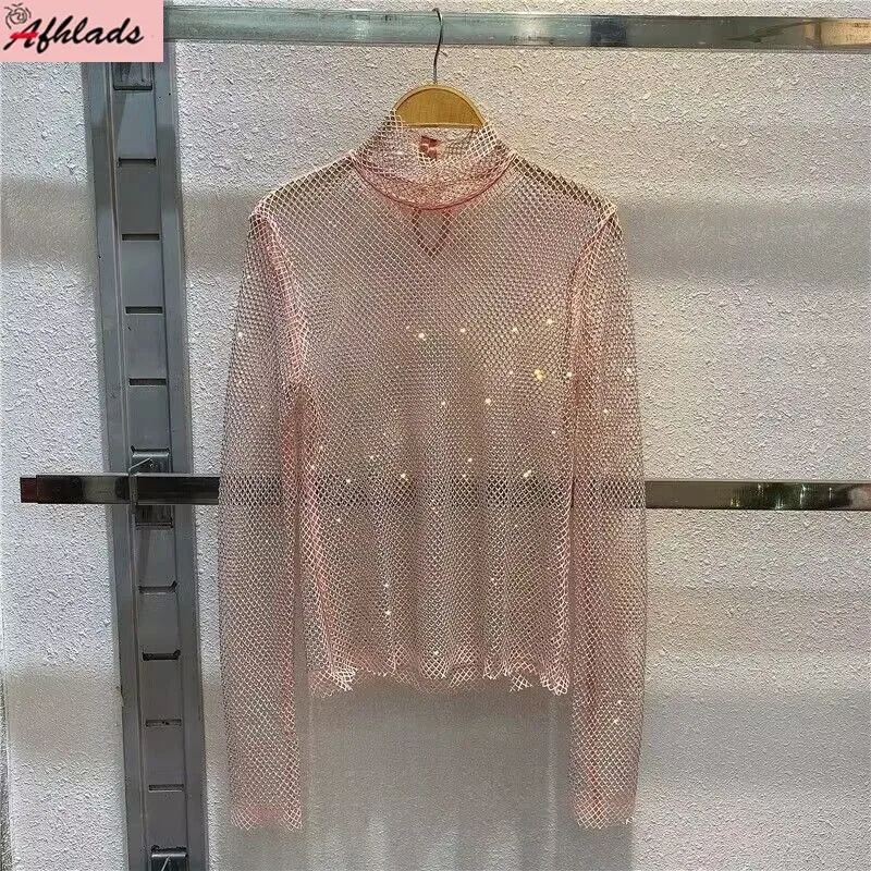 Сексуальная ажурная футболка для вечеринок новые летние топы с длинными