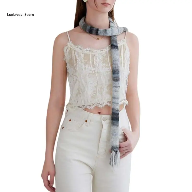 Модный длинный шейный платок повседневный мягкий шарф красивый регулируемый