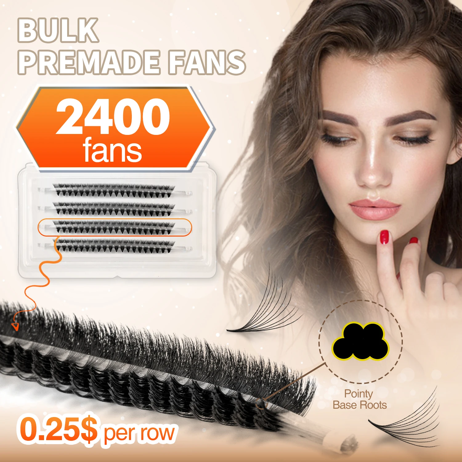 ETVITE Premade Volume Fans 9D/10D/12D Soft Individual Lashes Extension Pre Made Russian Volume Fan Eyelash Extension