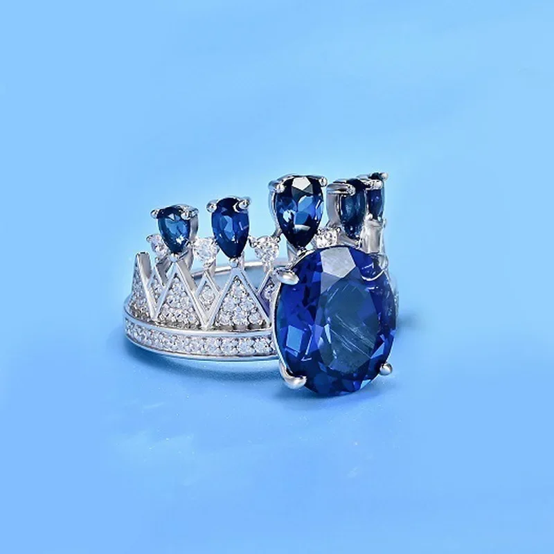 18K Gold Cultured Ruby Sapphire Ring for Women Sparkling Inlaid with Colorful Baby Stones PT950 Platinum