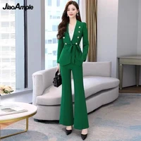 womens professional wear 2022 spring autumn new elegant suit jacket pants two piece korean fashion blazers coat trousers set