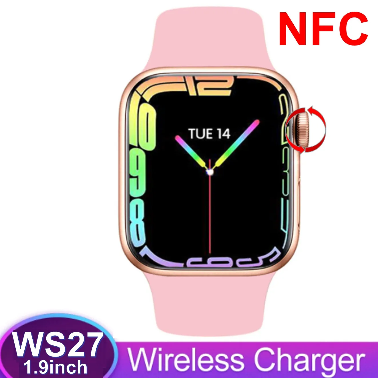 Смарт-часы NFC WS27 водонепроницаемые с поддержкой Bluetooth 44 мм W26 W27 W37 |