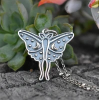 luna moth necklace moth jewelryluna moth moon and star wiccan jewelry pagan jewelrymoth animal spirit