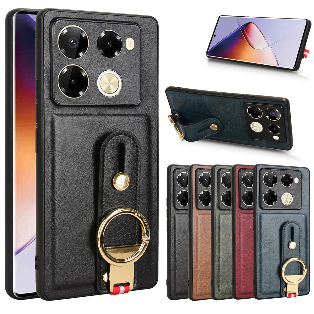 Кожаный чехол на запястье для Infinix Note 40 Pro Plus