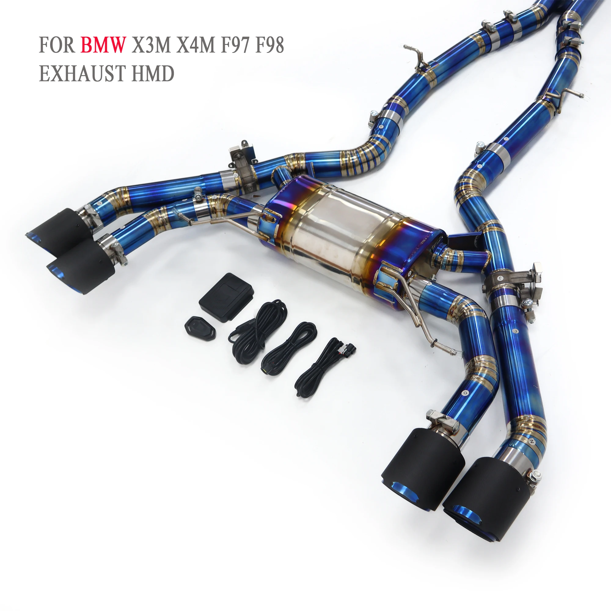 Титановая выхлопная система HMD Performance Catback для BMW X3M X4M F97 F98 3.0T Глушитель с клапаном