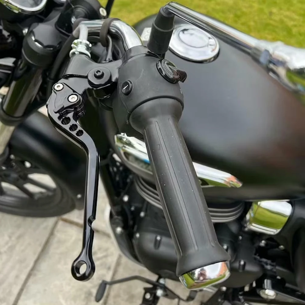 Фото Новинка 2025 года для Royal Enfield Bullet 350 2018-2023, мотоциклетные алюминиевые регулируемые рычаги тормозной муфты, аксессуары для ручек №2