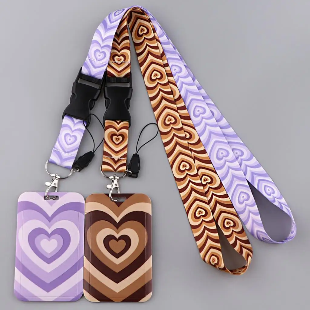 

Novel Love Heart Neck Strap Lanyards Women's Keychain Badge Holder ID Credit Card Pass Hang Rope Lanyard for Keys Gifts