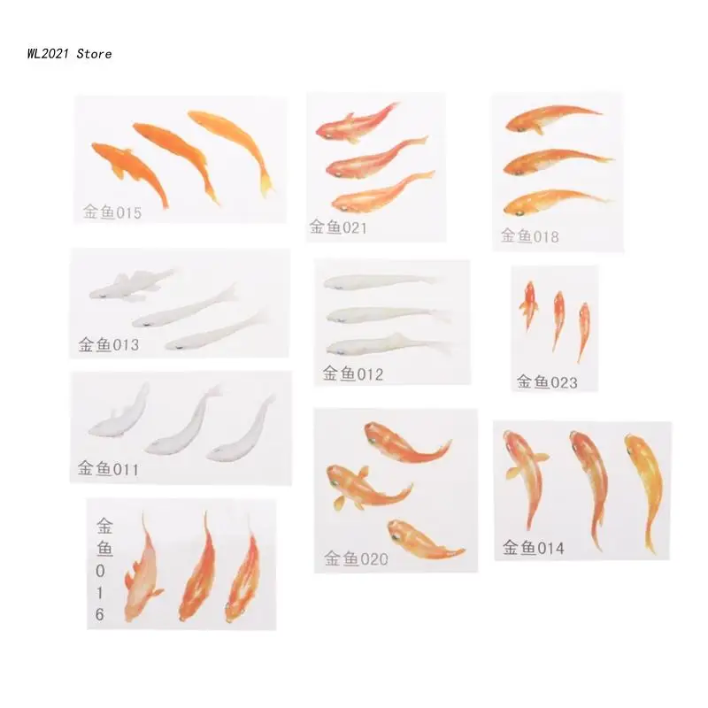 

10 шт. 3D настоящая Золотая рыбка, прозрачная пленка, наклейка для смолы, сделай сам, живопись, изготовление ювелирных изделий