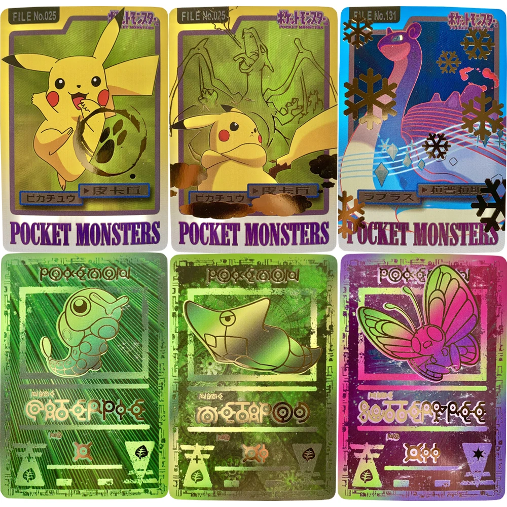 

6 моделей Покемон флэш-карт PTCG Пикачу карточка для навыков «сделай сам» древняя игра Тотем аниме коллекционные карточки одна карточка Подарочные игрушки