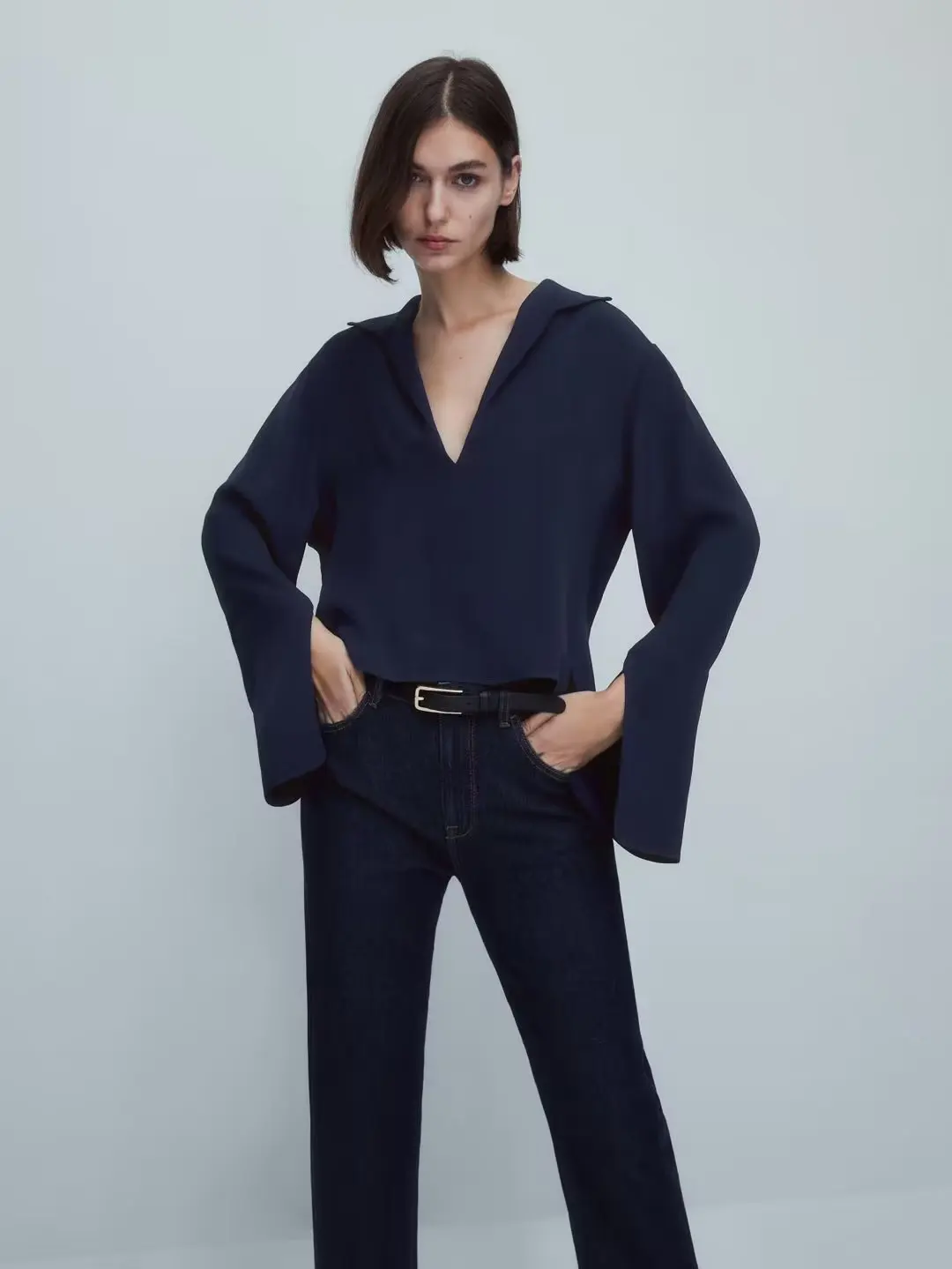 

Women 2023 New Fashion Summer Polo Collar Long Sleeve Elegant Shirt Vintage All-Match Casual Chic Female Shirts Blusas Tops