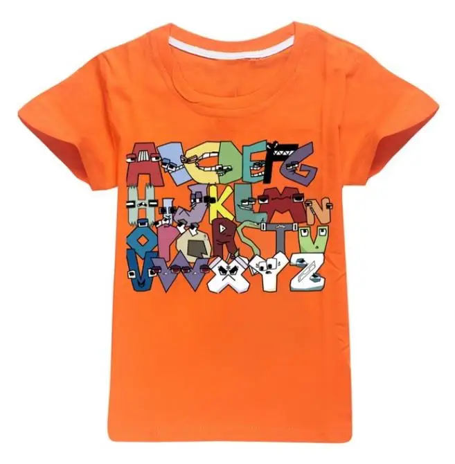 Boy's Girl's Fashion Tops Tees Children's T-Shirts 26 Alphabet Lore Print Casual Family Clothing Set Kids For 2-14Years images - 6